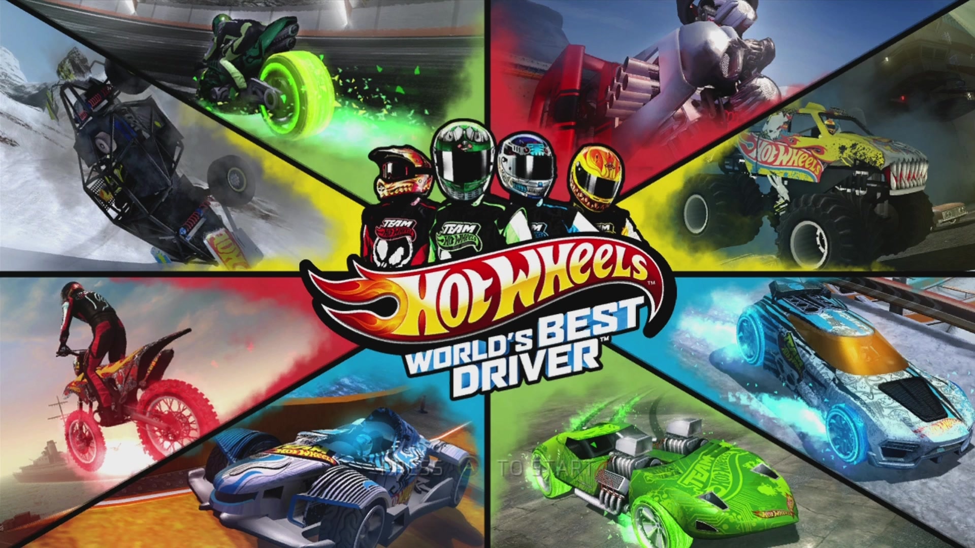 Hot Wheels: World's Best Driver title screen for Xbox 360